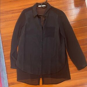Black semi sheer blouse